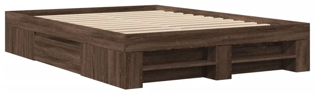 Estrutura cama s/ colchão derivados madeira carvalho castanho