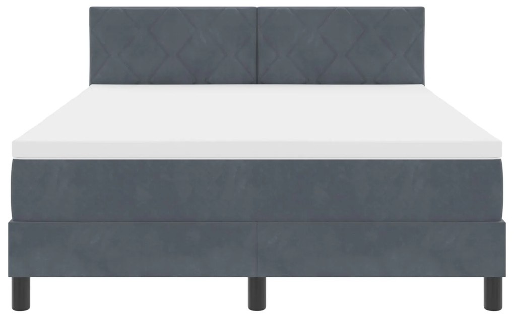 Cama Box com Colchão vidaXL Cinza Escuro 140x200 cm Veludo