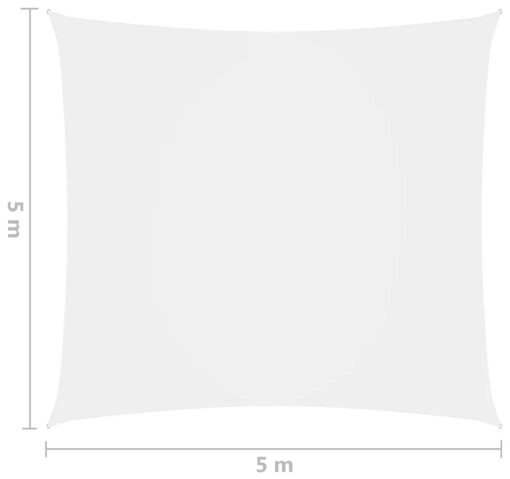 Para-sol estilo vela tecido oxford quadrado 5x5 m branco