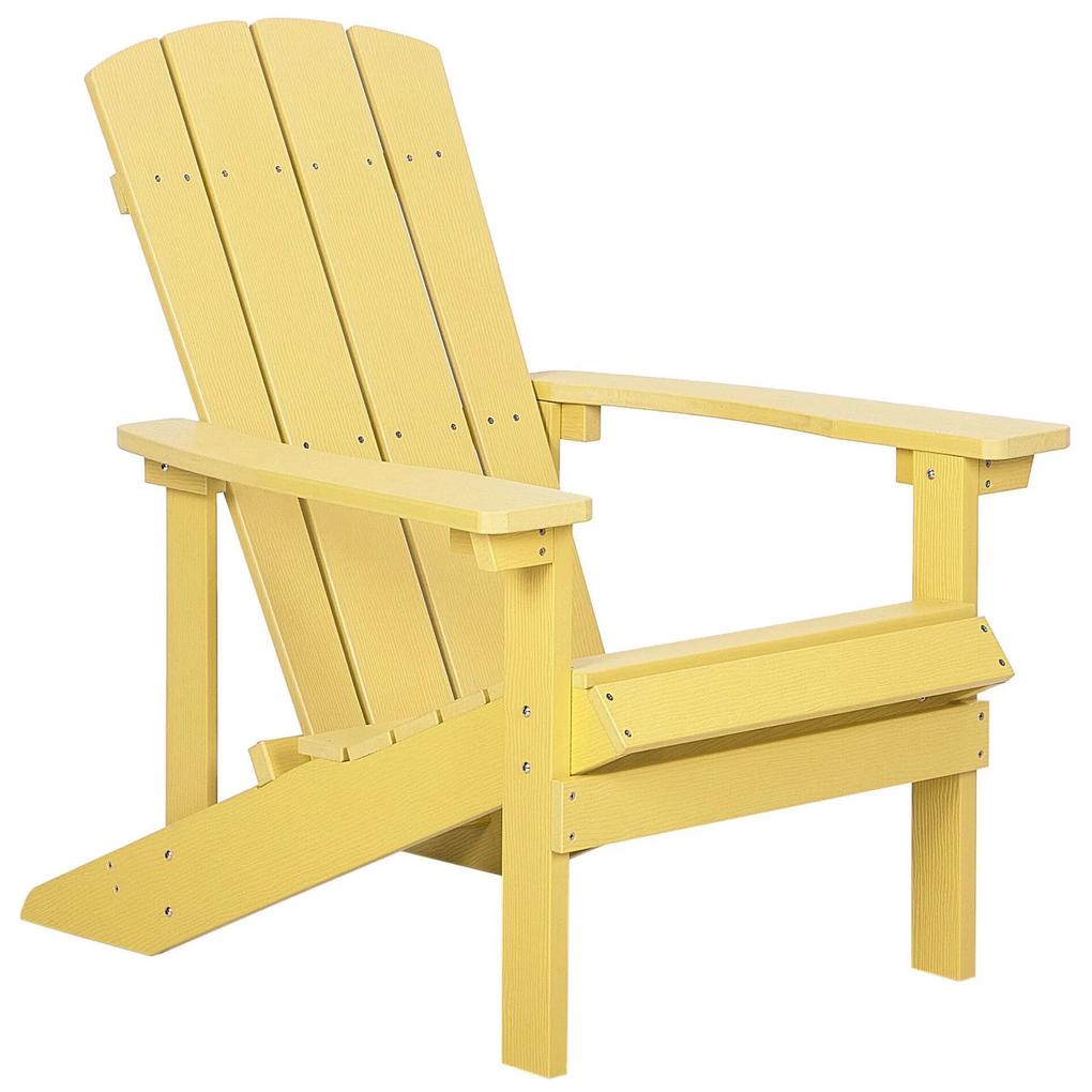 Cadeira de jardim amarela com repousa-pés ADIRONDACK Beliani