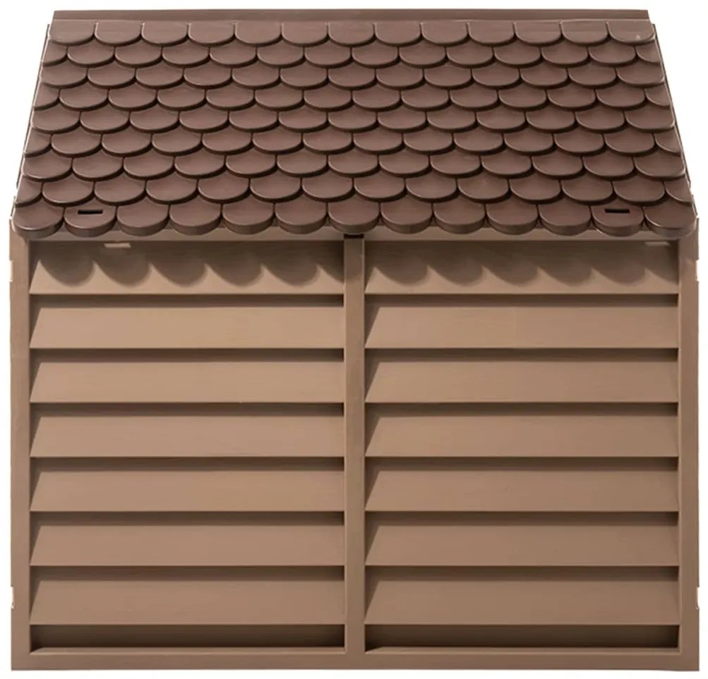 Casota para cães 86x84x82 cm polipropileno castanho