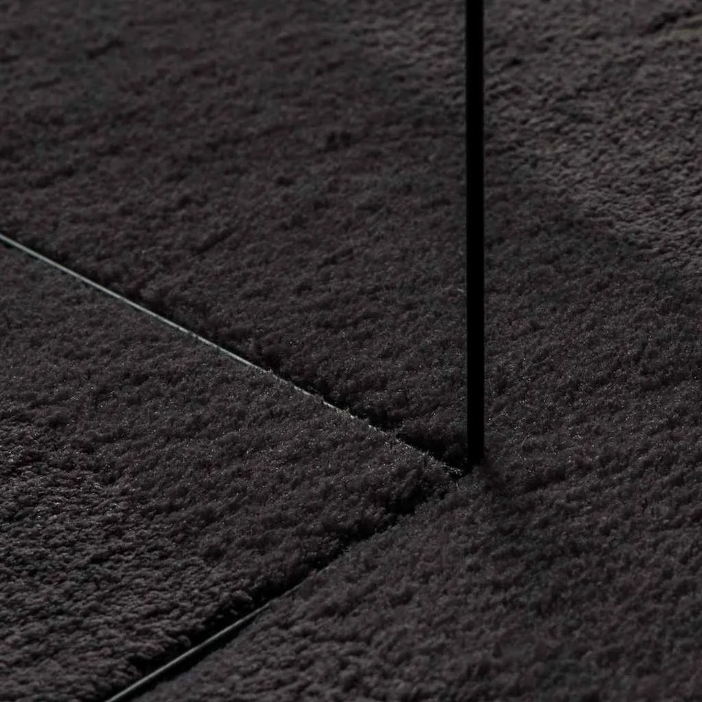 Tapete "HUARTE" Preto Macio de Pelo Curto e Lavável 80x150 cm