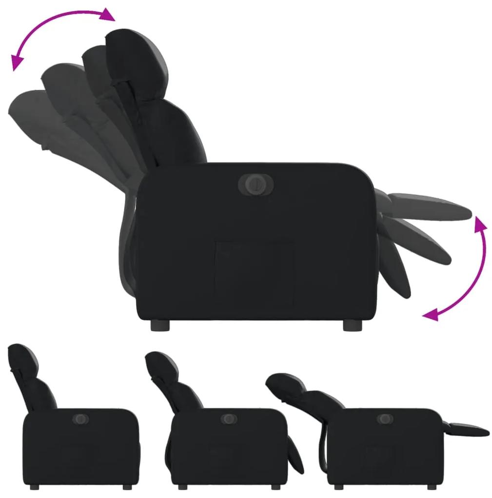 Poltrona reclinável elétrica couro artificial preto
