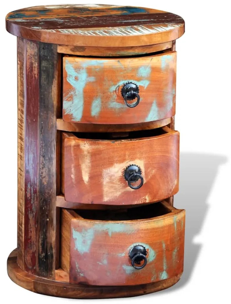 Armário com 3 gavetas madeira reciclada maciça