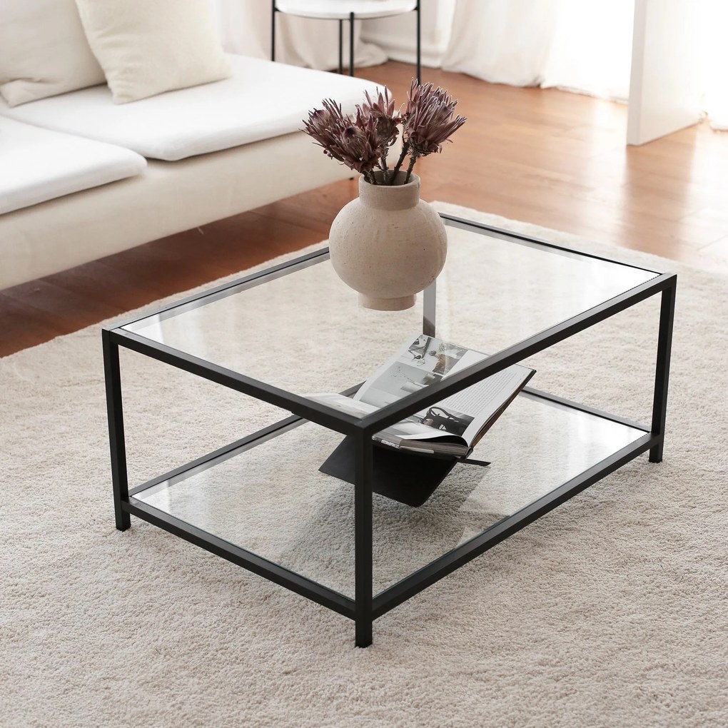 Mesa de Café Astro - Preto Fumado - 90x40x60cm