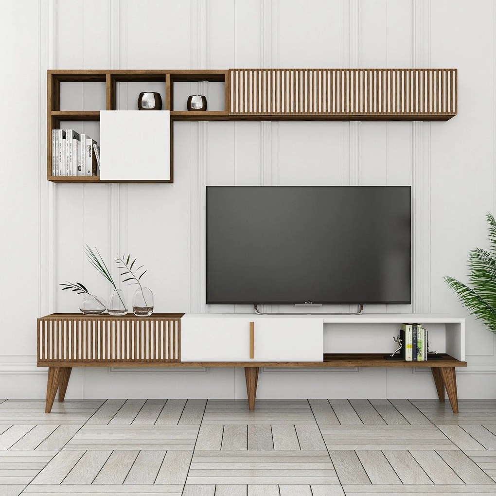 Unidade TV Milan – Nogueira e Branco – 180x40x35 cm