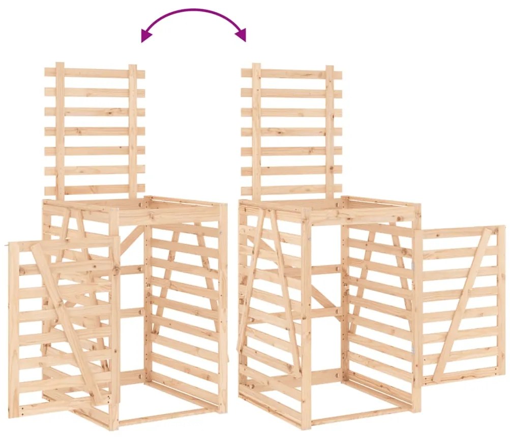 Abrigo para caixote do lixo 84x90x128,5 cm pinho maciço