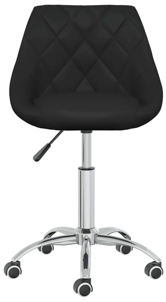 Cadeiras de jantar giratórias 2 pcs couro artificial preto