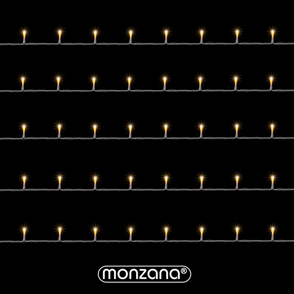 Corrente luminosa de Natal Transparente de 60 m com luzes Branco Quente