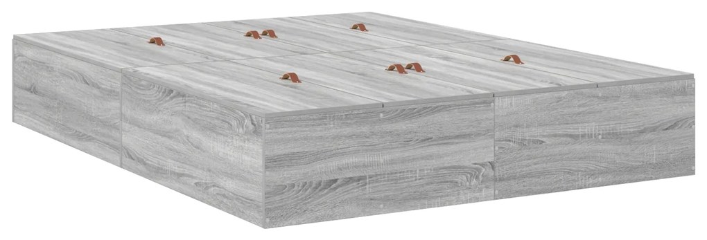 Cama com Armazenamento vidaXL Cinza Sonoma 140x190 cm