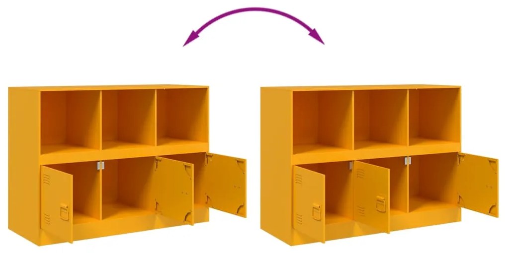 Aparador 99x39x73 cm aço amarelo mostarda