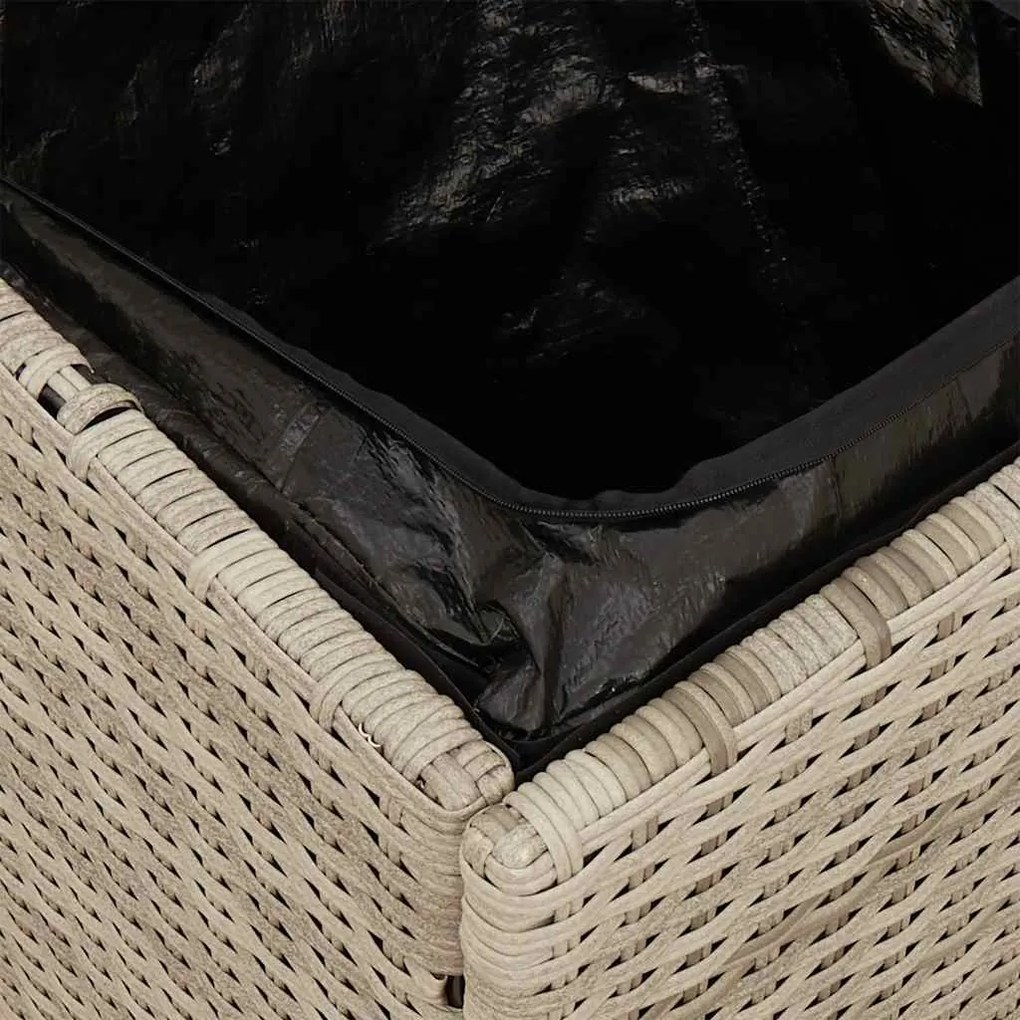 Bancos de jardim almofadas 2unid 40x40x43cm vime PE cinza claro