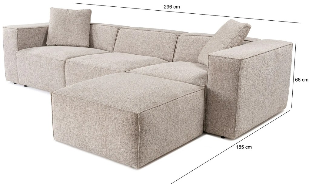 Sofá de Canto Lora – Mocha – 303 cm x 193 cm