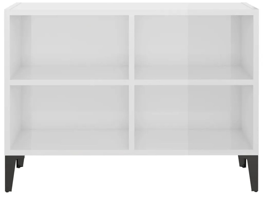 Móvel de TV com pernas em metal 69,5x30x50 cm branco brilhante