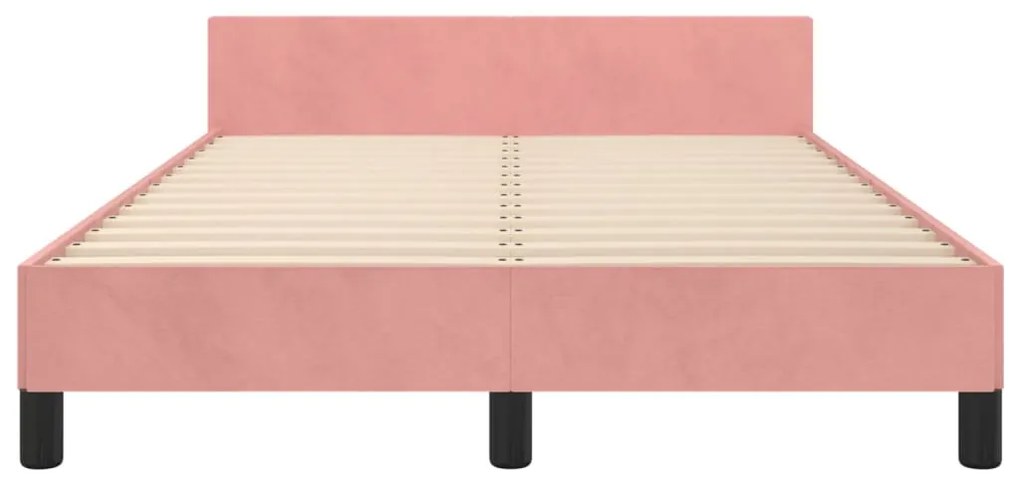 Estrutura de cama com colchão 120x190 cm veludo rosa
