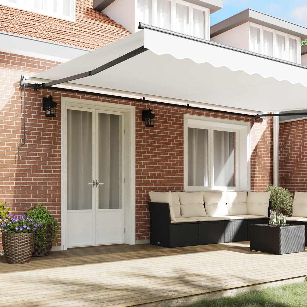Toldo Retrátil Automático vidaXL Branco 500x350 cm