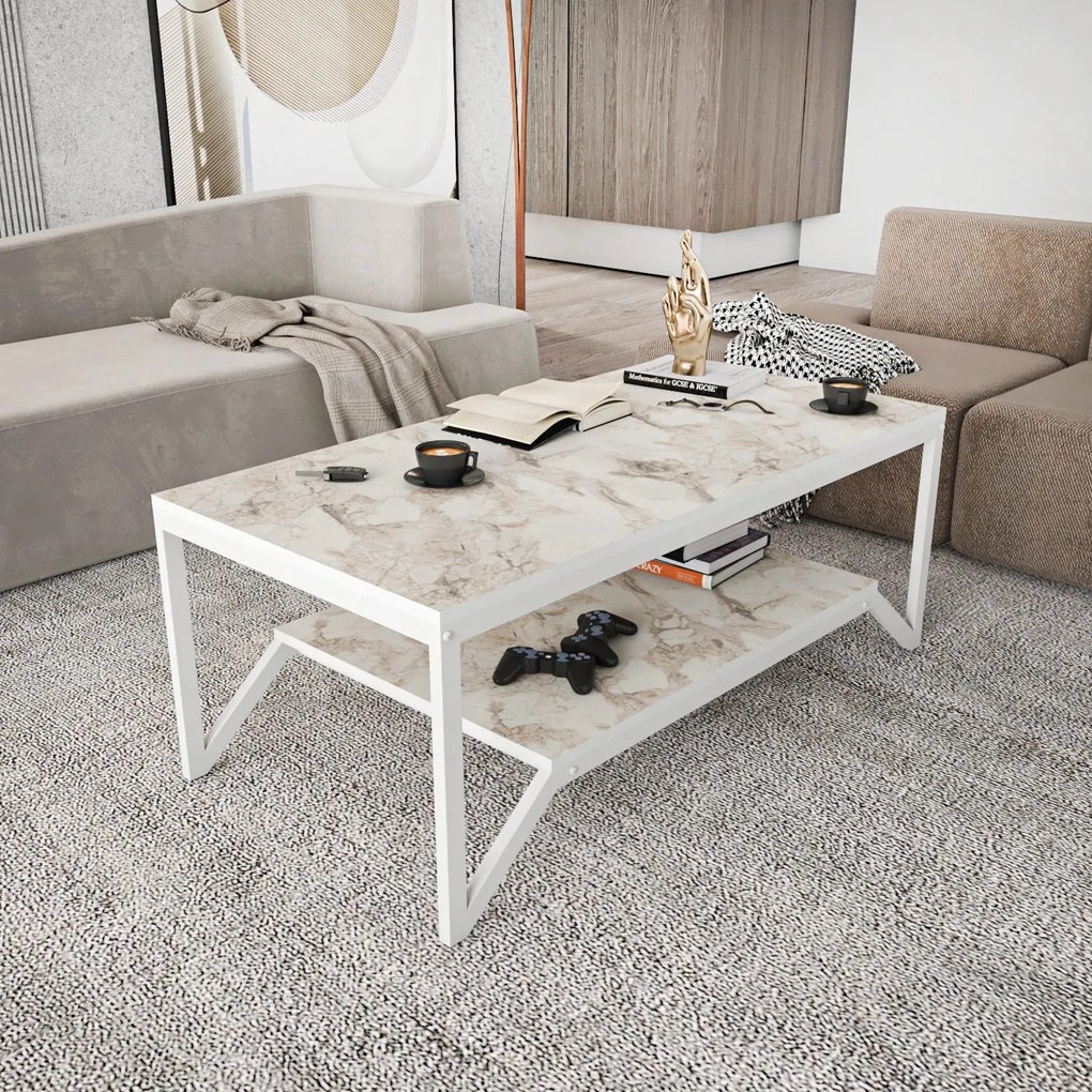 Mesa de Centro Flora – Branco – 120x60x45,8 cm