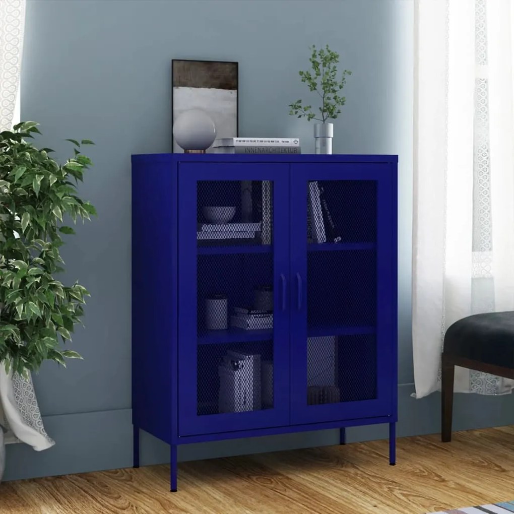 336172 vidaXL Armário de arrumação aço 80x35x101,5 cm azul-marinho