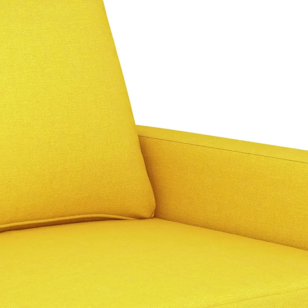 Sofá de 2 lugares 140 cm tecido amarelo-claro