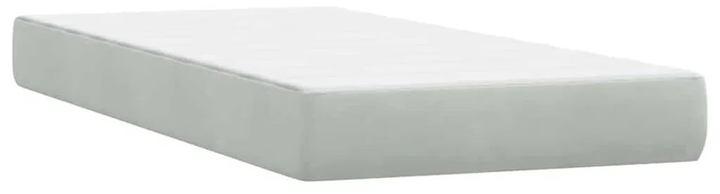 Cama com molas/colchão Cinza Claro 90x210 cm veludo