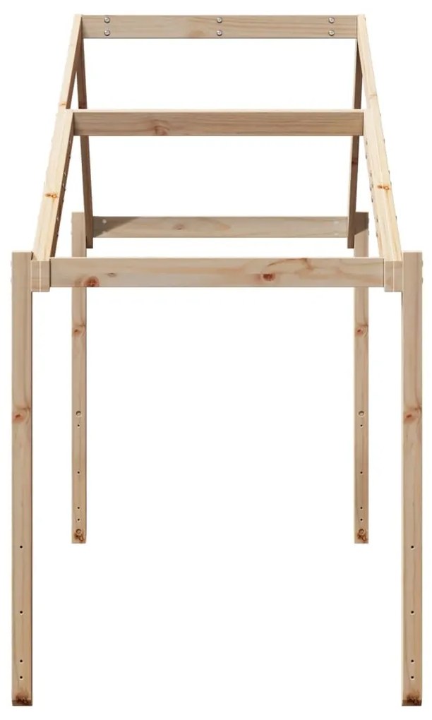 Telhado de cama infantil 203x95,5x142 cm madeira pinho maciça