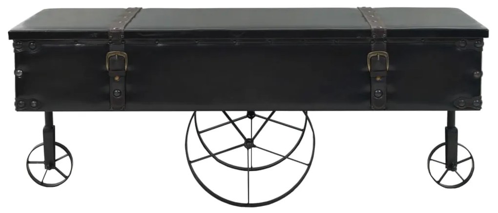 Mesa de centro c/ rodas 110x52x43 cm derivados de madeira preto