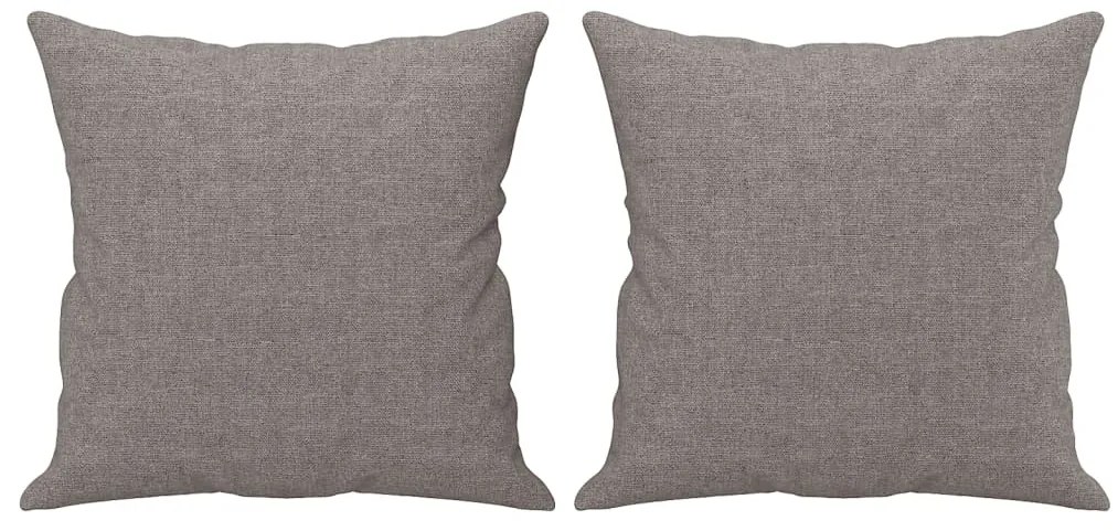 3 pcs conjunto de sofás com almofadas tecido cinza-acastanhado