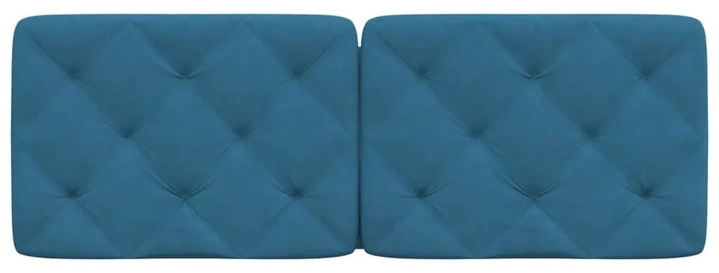 Almofadão de cabeceira 140 cm veludo azul