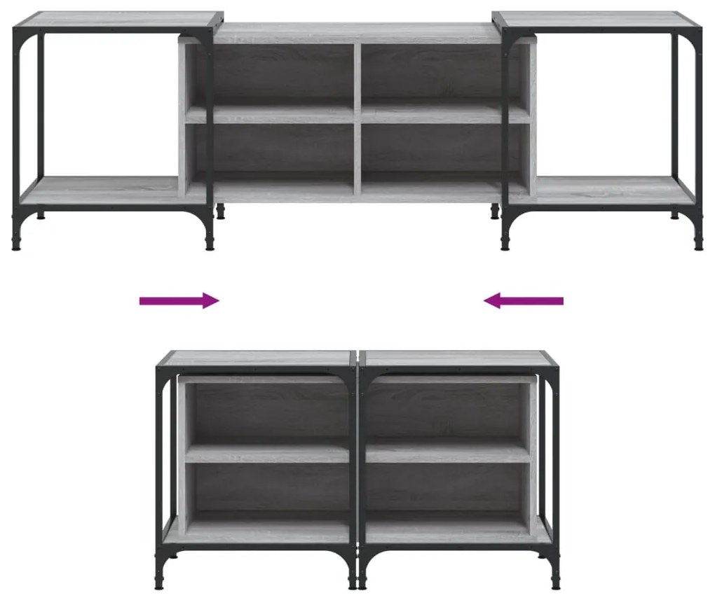 Móvel de TV 153x37x50 cm derivados de madeira cinzento sonoma