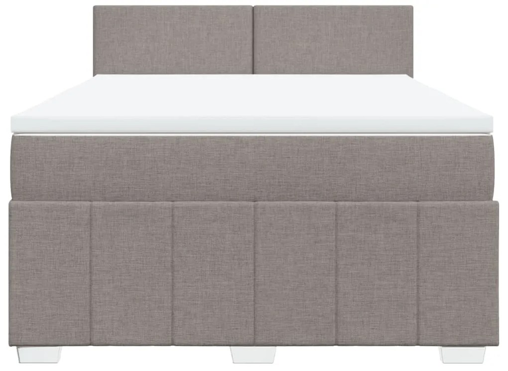Cama com molas/colchão 140x200 cm tecido castanho-acinzentado