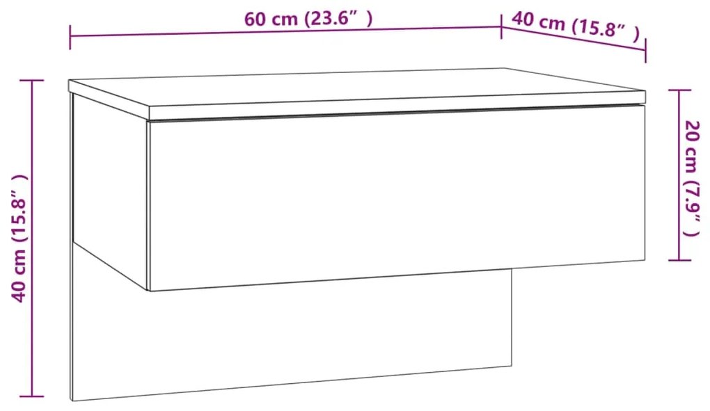 Mesas de cabeceira montagem na parede 2 pcs cinzento cimento