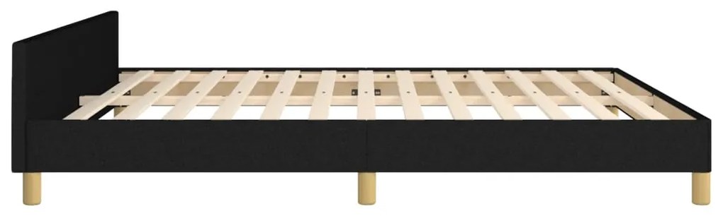 Estrutura de cama sem colchão 160x200 cm tecido preto