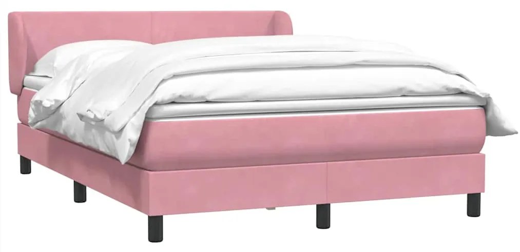 Cama com molas/colchão 140x210 cm veludo Rosa