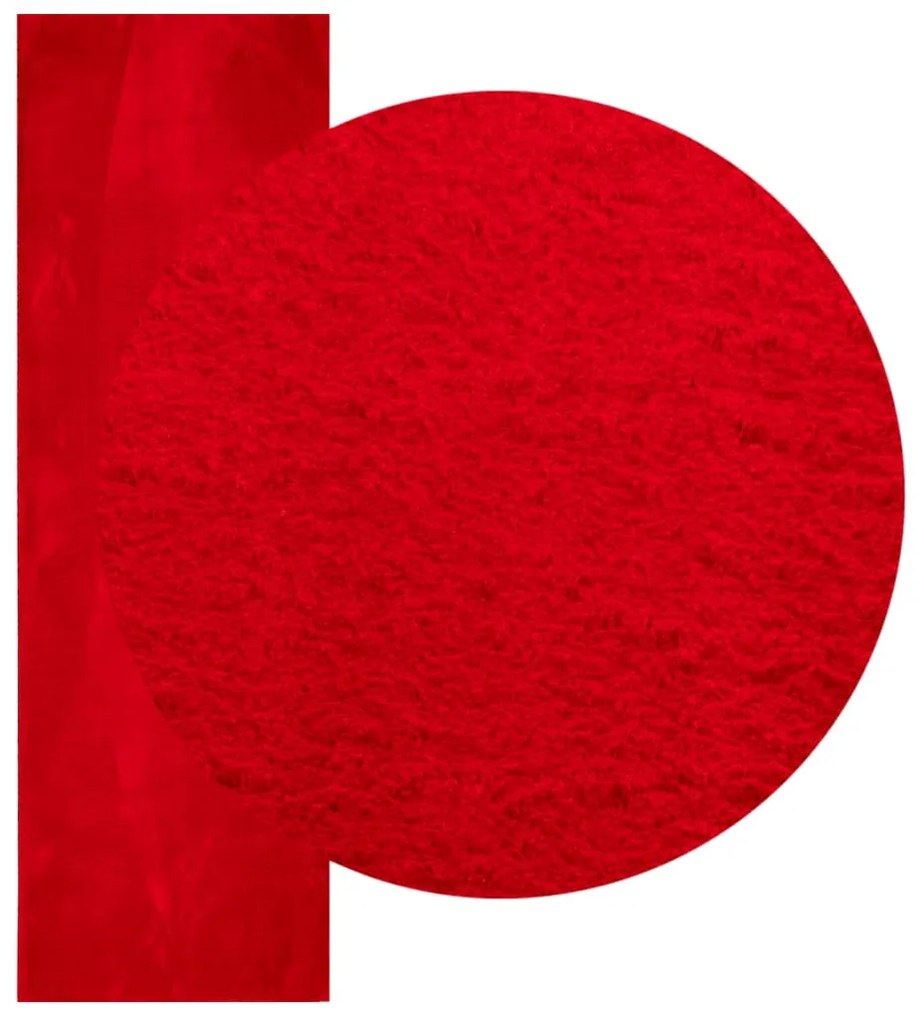 Tapete pelo curto macio e lavável HUARTE 80x250 cm vermelho