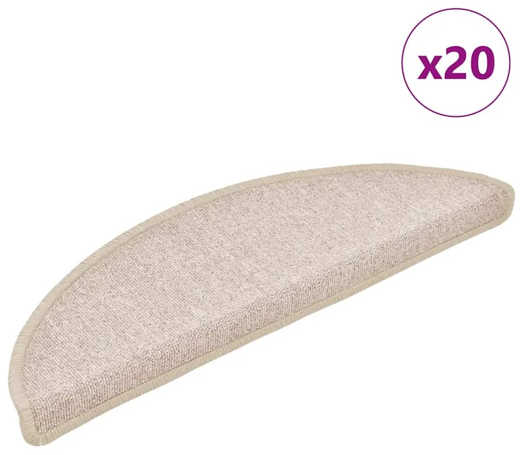 vidaXL Tapetes de escada 20 pcs 56x17x3 cm cinzento-acastanhado