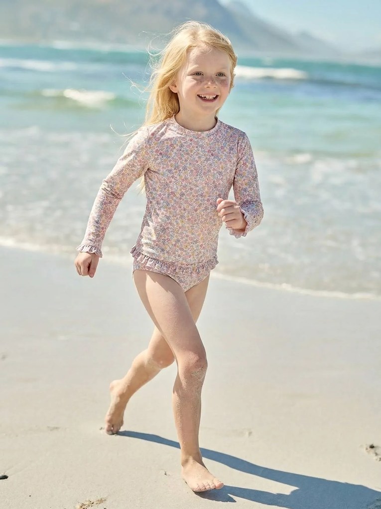 Conjunto de banho anti-UV, para menina rosa-pálido