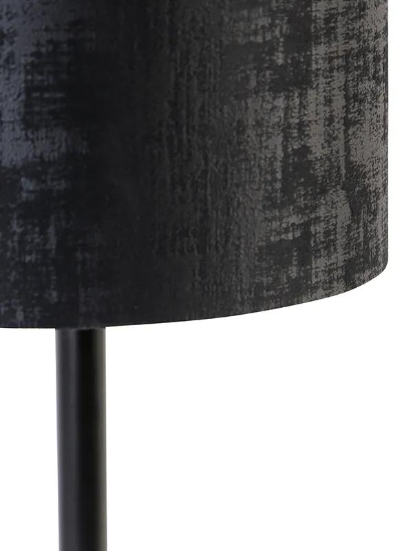 Candeeiro de mesa moderno preto com máscara preta 25 cm - Simplo Moderno