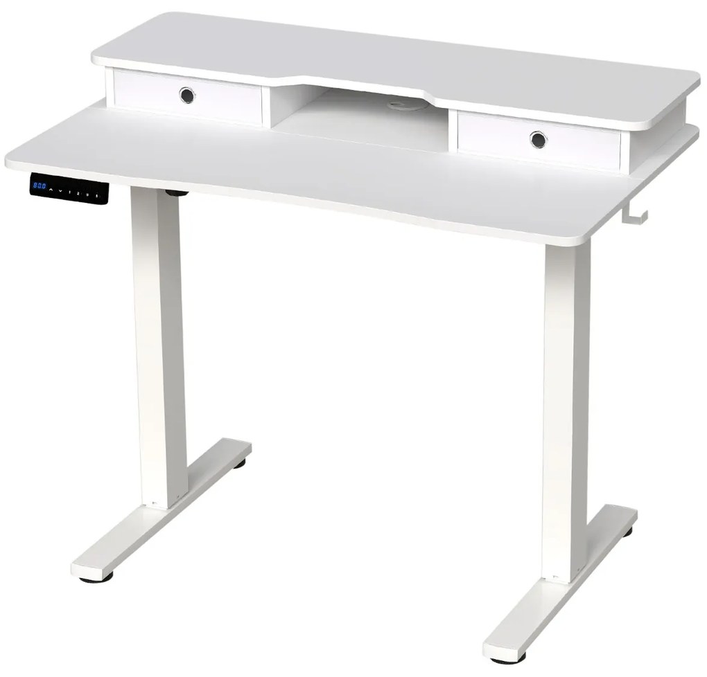 Estante de 6 cubos com guarda-corpo traseiro e kits antitombamento - Branco