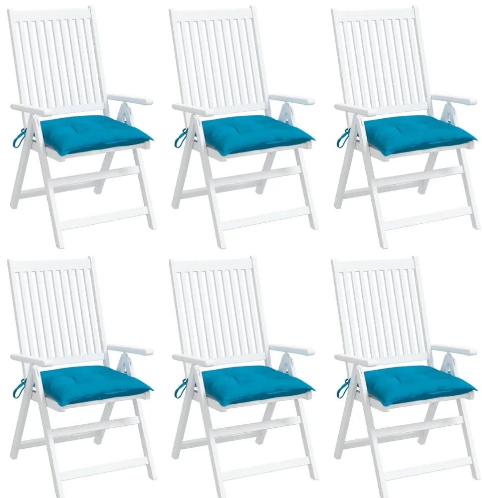 Almofadões de cadeira 6 pcs 40x40x7 cm tecido oxford azul-claro