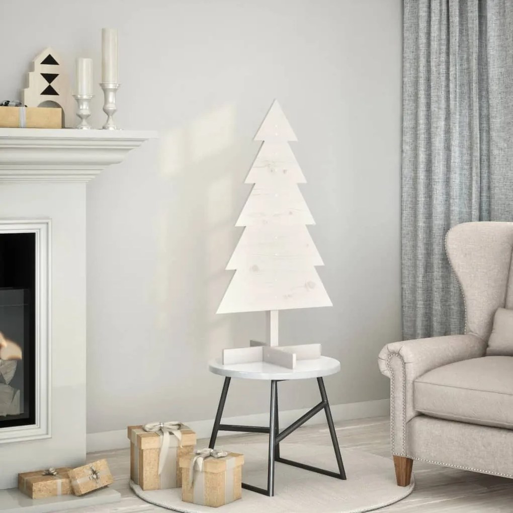 vidaXL Árvore de Natal decorativa 100cm madeira de pinho maciça branco