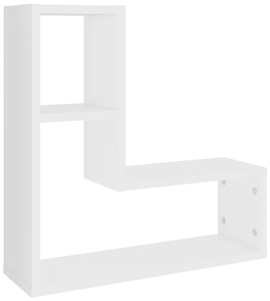 Estantes de parede 2 pcs 50x15x50 cm derivados madeira branco