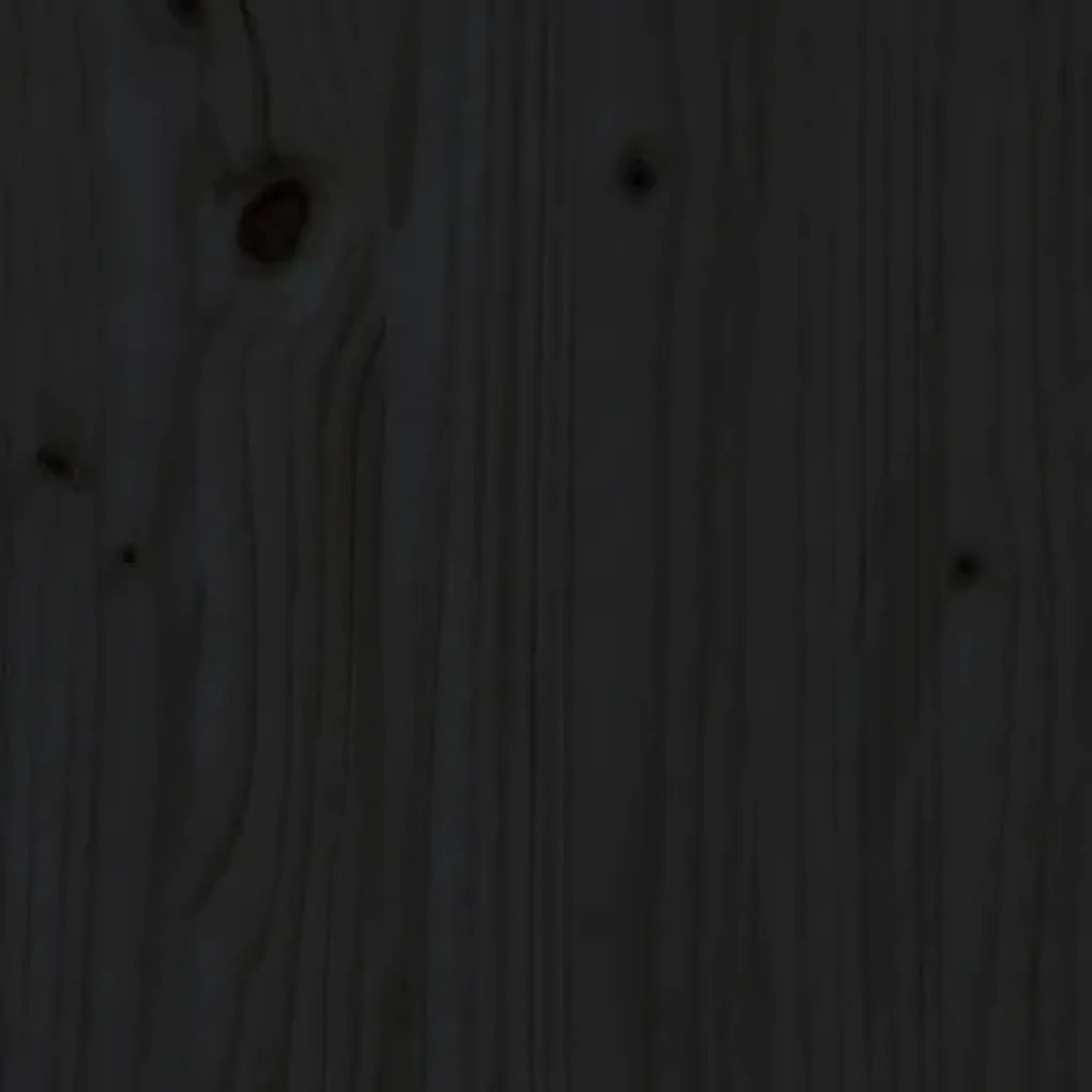 Cama para cães 75,5x55,5x28 cm madeira de pinho maciça preto