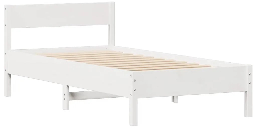 Cama sem colchão 90x190 cm madeira de pinho maciça branco