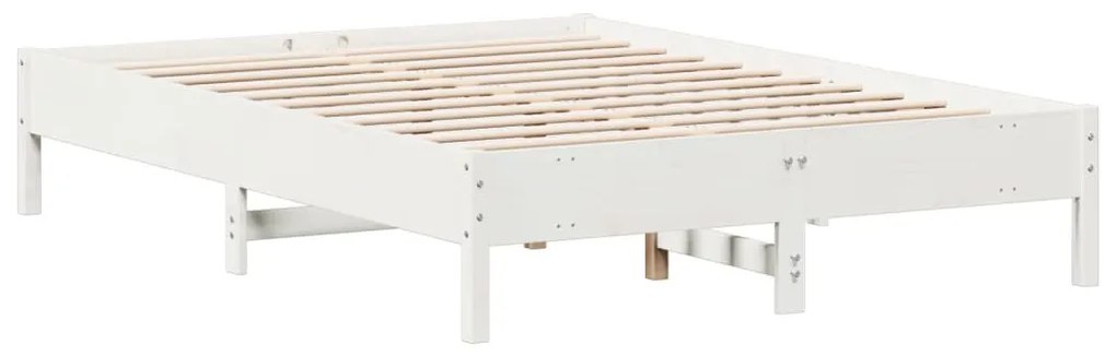Cama sem colchão 160x200 cm madeira de pinho maciça branco
