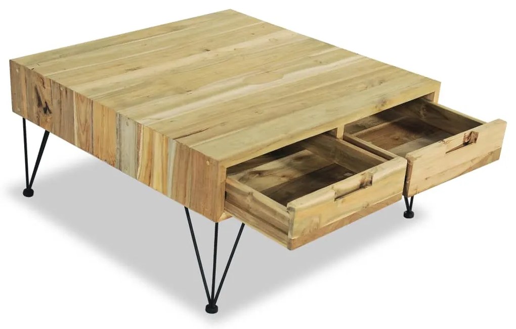 Mesa de centro em teca maciça 80x80x40 cm