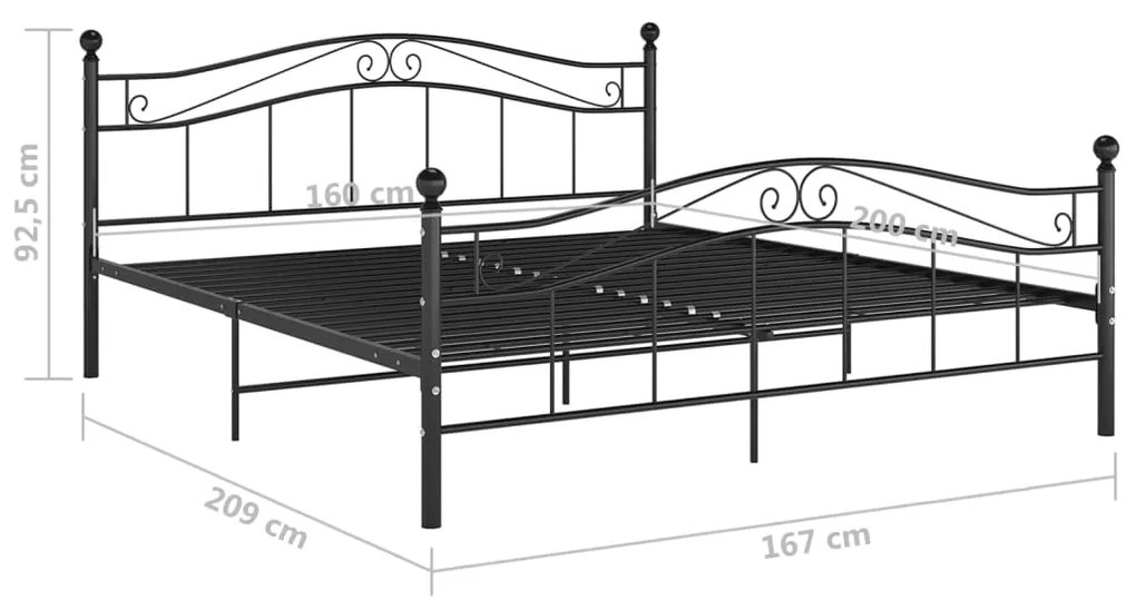 Estrutura de cama 160x200 cm metal preto