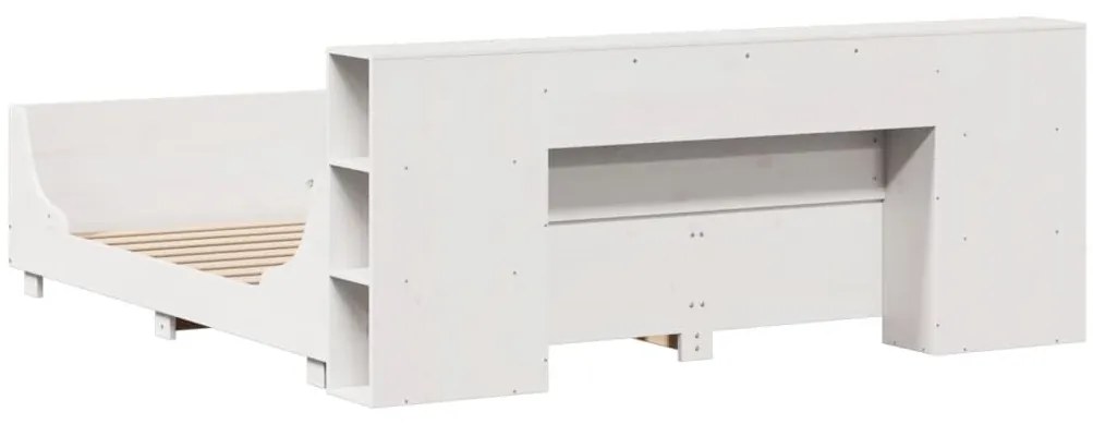 Cama sem colchão 200x200 cm madeira de pinho maciça branco