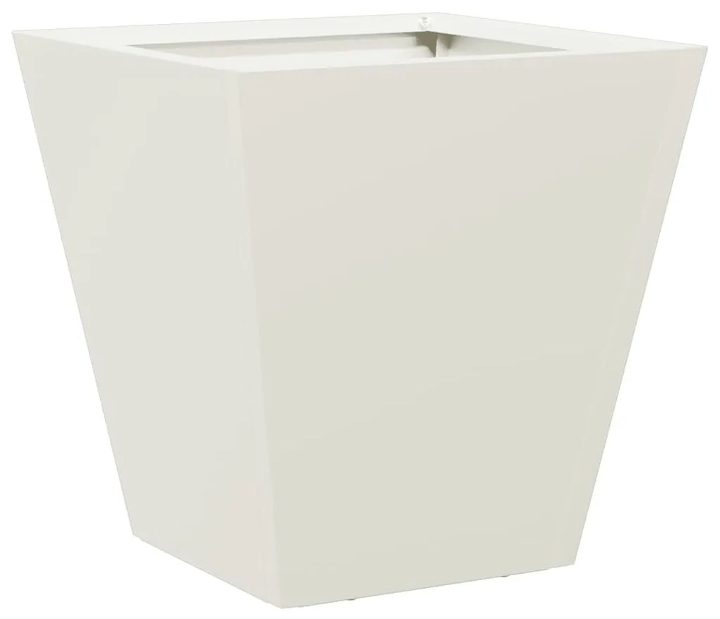 Vaso/floreira de jardim 30x30x30 cm aço branco