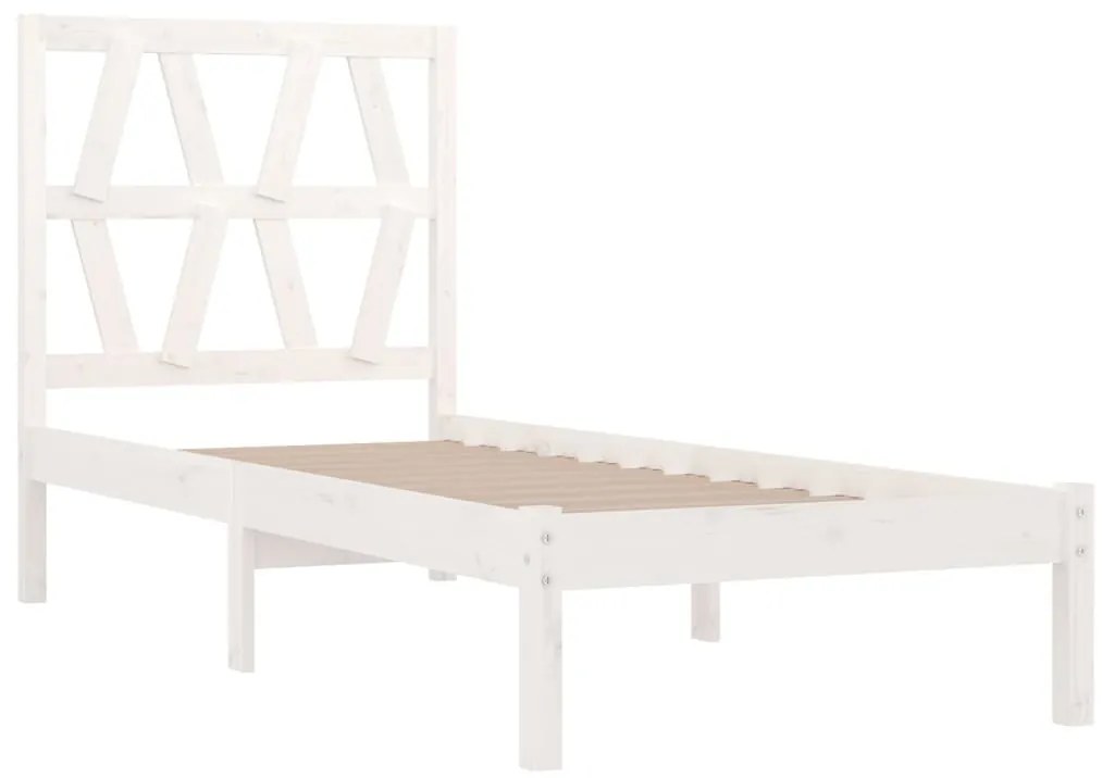 Estrutura de cama 90x200 cm pinho maciço branco