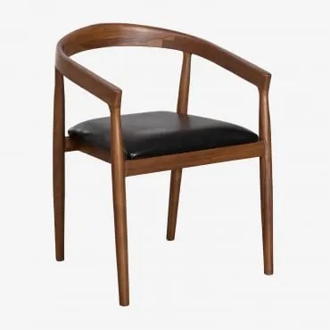 Pack De 2 Cadeiras De Jantar Em Pele Visby Preto - Sklum